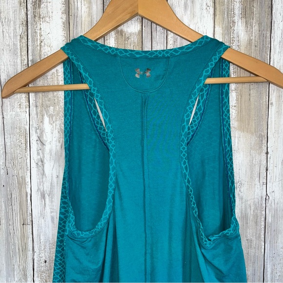Under Armor Teal Printed Fitted Women’s Medium - Picture 4 of 5